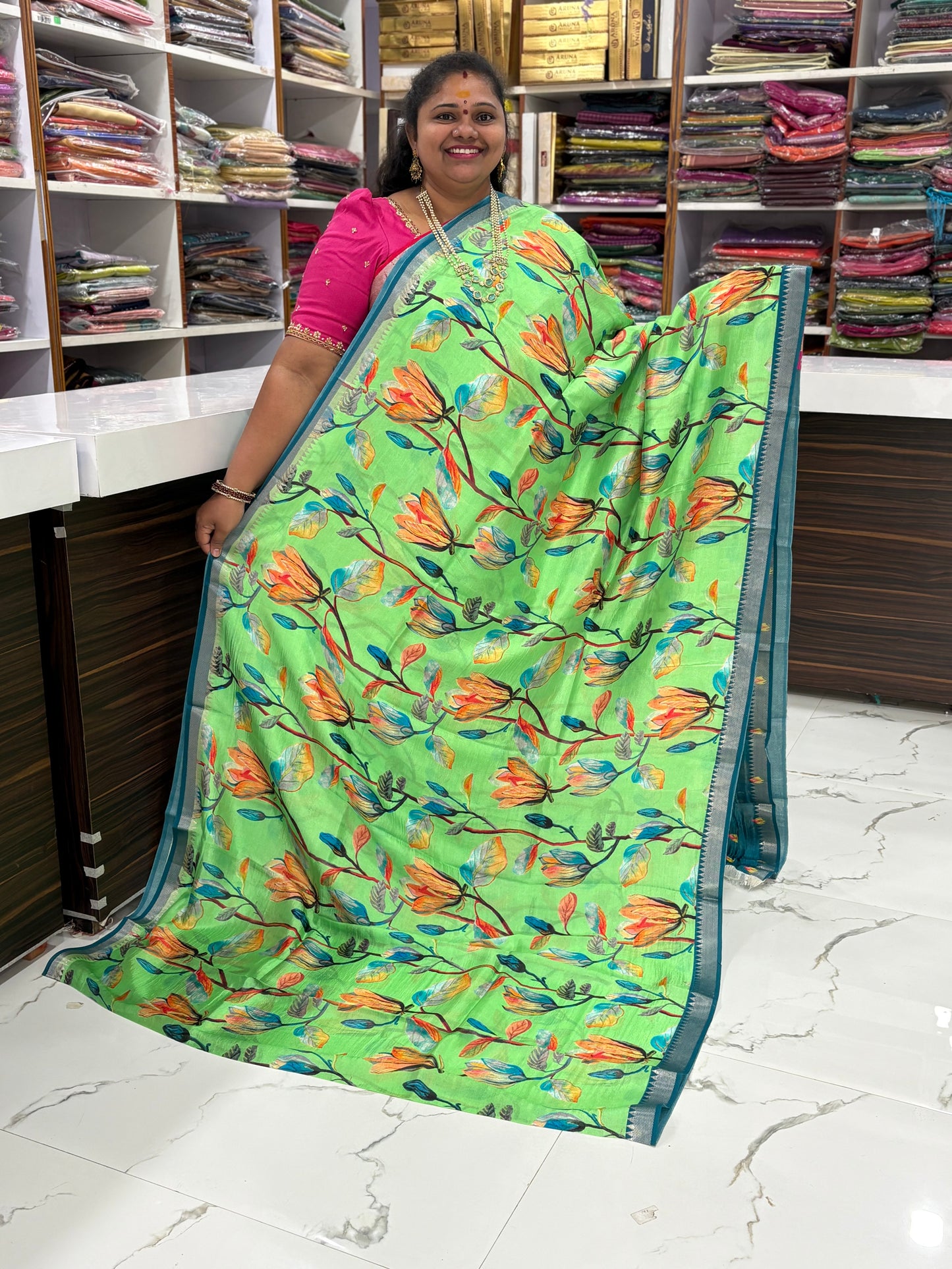 MANGALAGIRI DIGITAL PRINT SAREE 3800